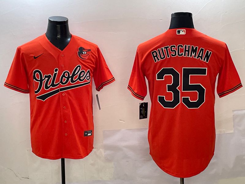Men Baltimore Orioles #35 Rutschman Orange Game 2025 Nike MLB Jersey style 3